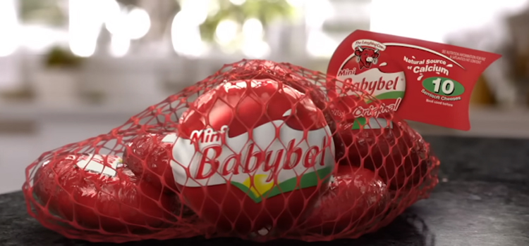 babybel cheese on a net