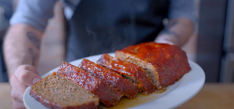 meatloaf on a white plate