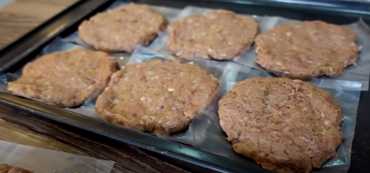 pork patties on a tray