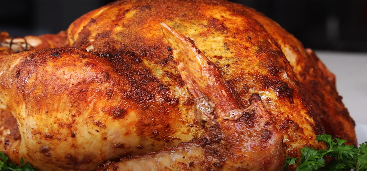 close up shot of an oven baked turkey