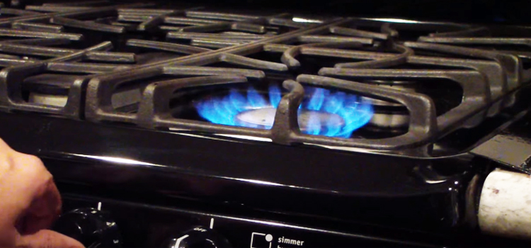 gas stove with flame