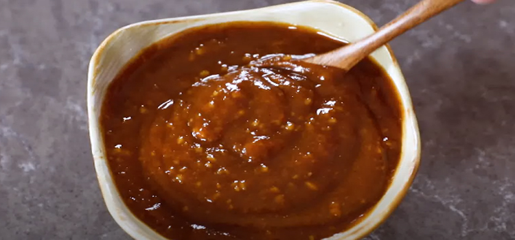 hoisin paste on a white saucer