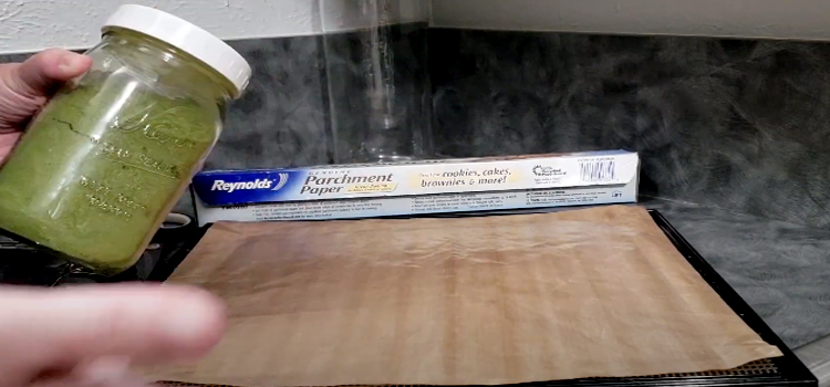 parchment paper on a tray