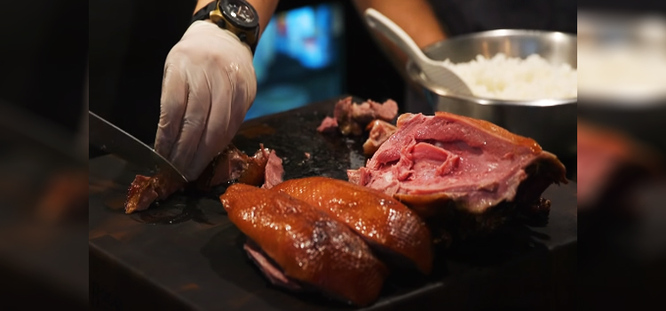 Slicing Roast Duck