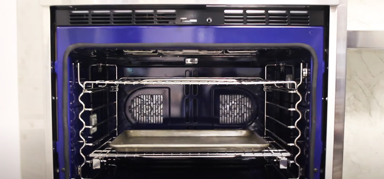 baking tray inside of an oven