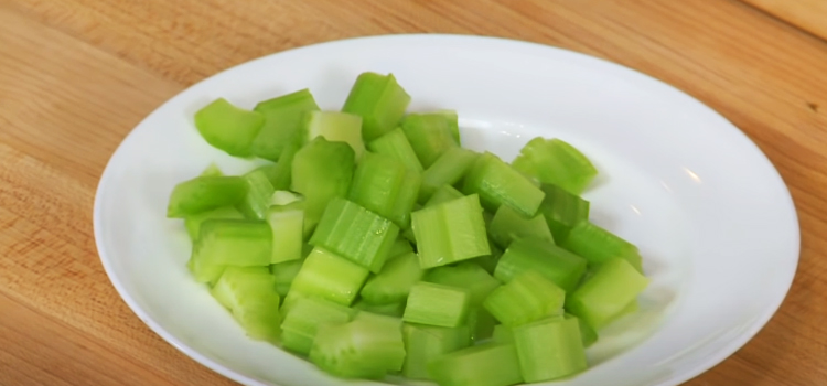 celery on a white plate