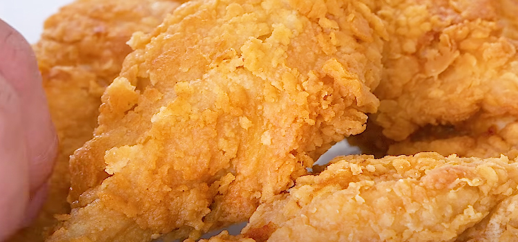 close up shot of a fried chicken