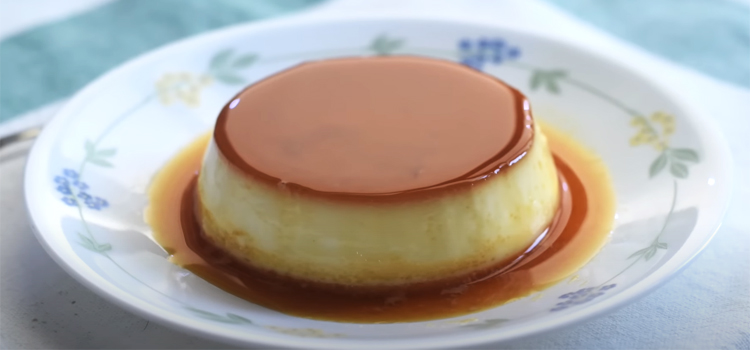 flan on a plate