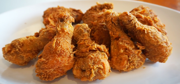 fried chicken on a white plate