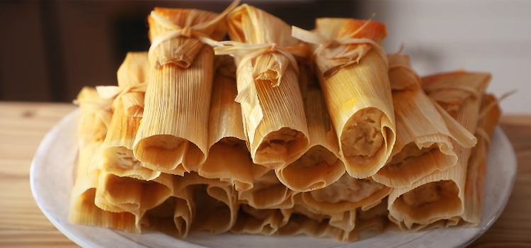 tamales on a white plate