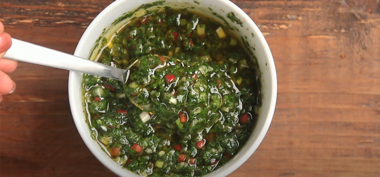 Authentic Chimichurri on a bowl