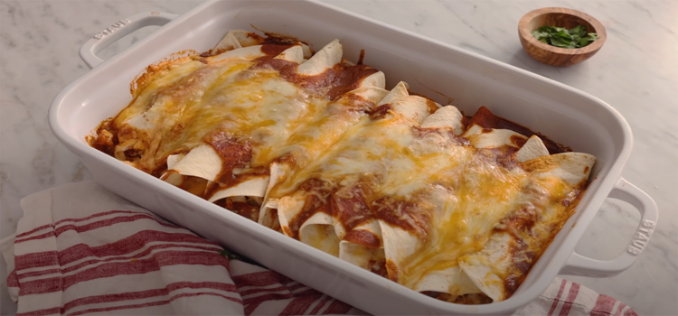 Chicken Enchiladas on a Dishpan