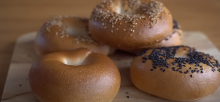 close up shot of bagels