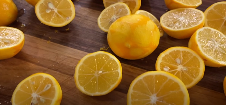 lemon on a wooden table