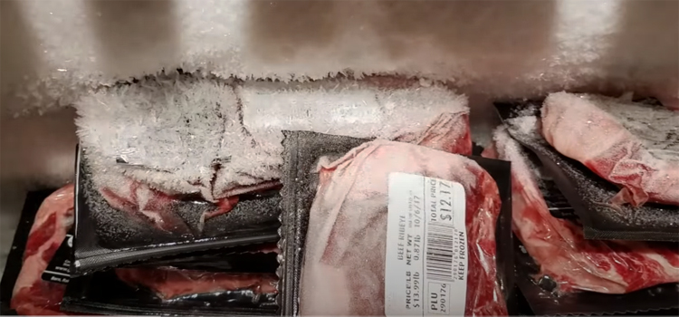 meat packs on a freezer