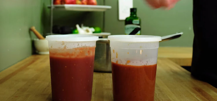 pizza sauce in a container