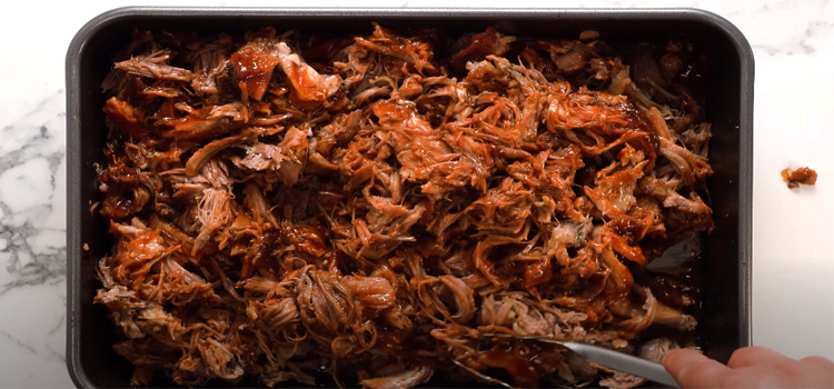 pulled pork on a pan