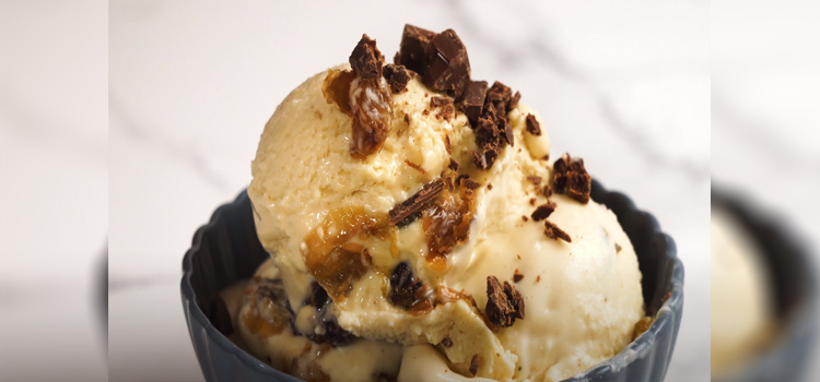 raisin ice cream on a bowl