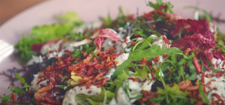 salad with bacon bits