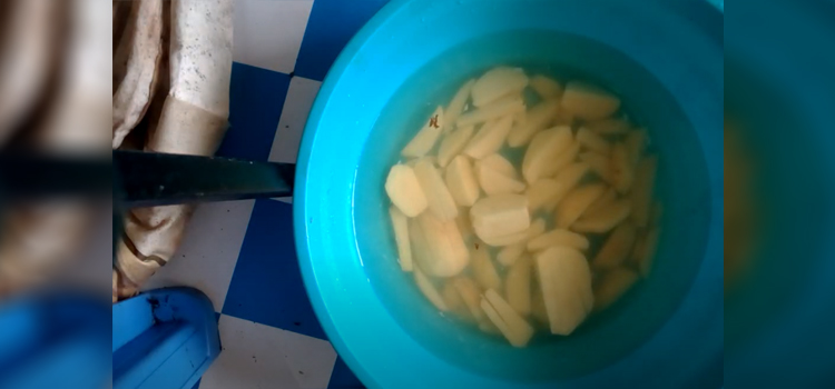 soaked potatoes in water