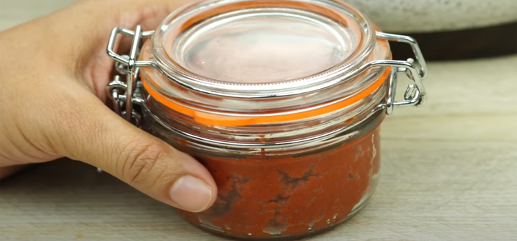 tomato paste on a jar