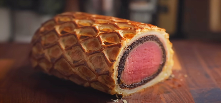 Beef Wellington on a Wooden Board