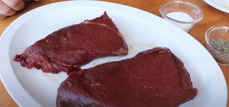 Elk Steak on a white plate