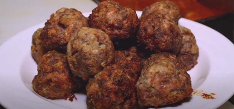 Meatballs on a White Plate