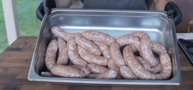 Pork Sausage in a Stainless Pan