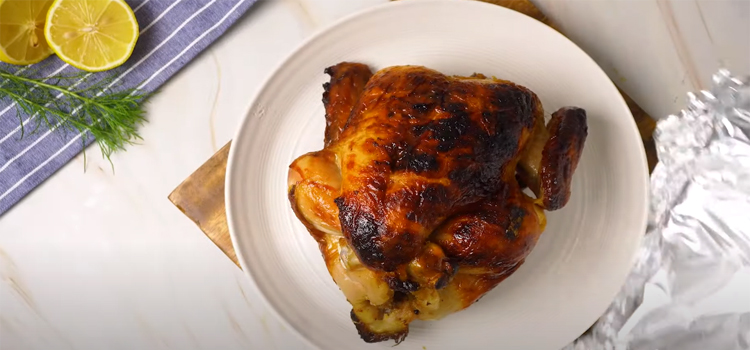 Rotisserie Chicken on a white plate