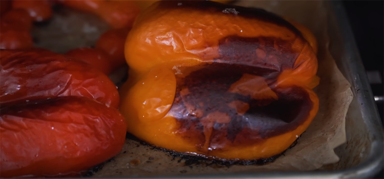 peppers in an oven