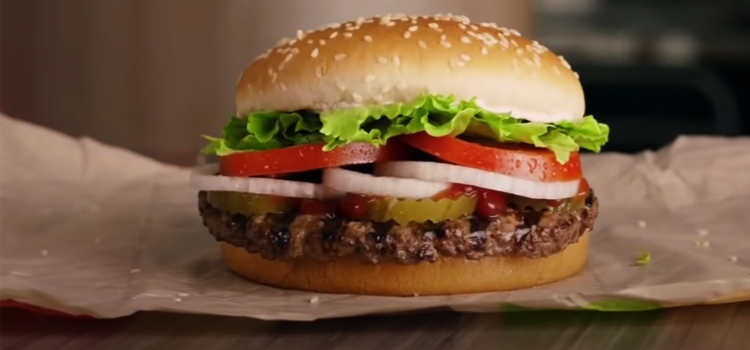 Burger on top of table