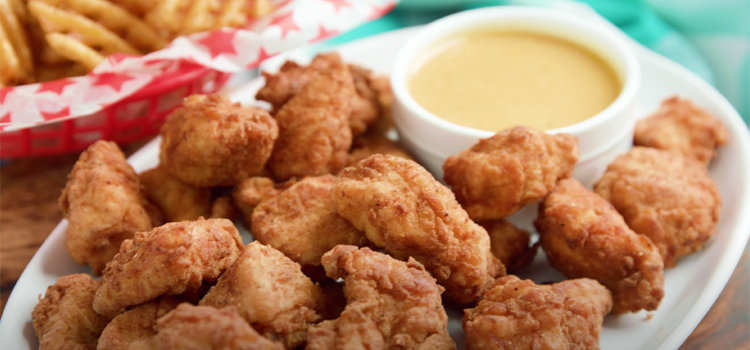 Chicken Nuggets on a White Plate