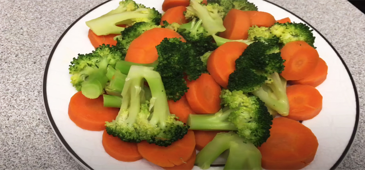 Steamed Vegetable on a White Plate