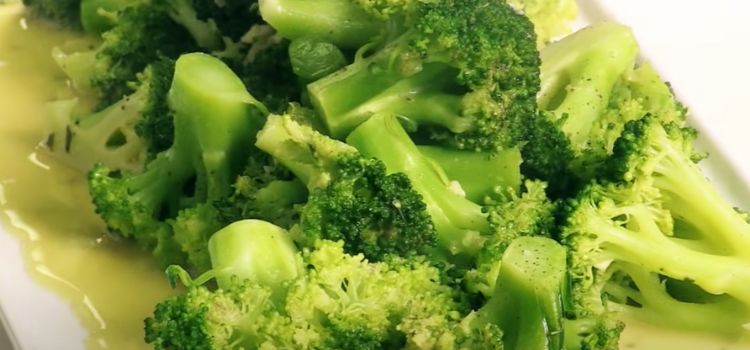 close up shot of steamed broccoli