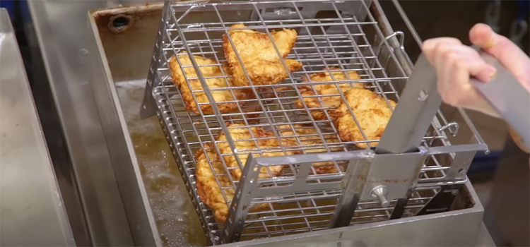 frying crispy chicken fillet