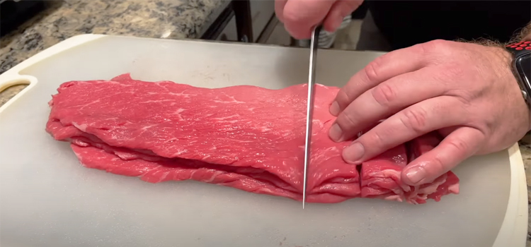 slicing beef