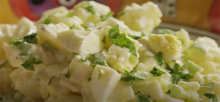 Close Up Shot of Baked Potato Salad