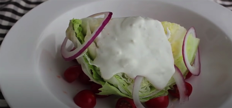 Blue Cheese Dressing on a Salad