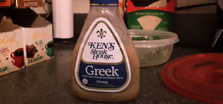 Bottle of Ken's Steakhouse Dressing, Greek Dressing with Feta Cheese & Black Olives