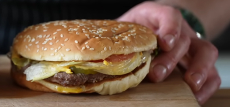 Burger King Whiooper on a Wooden Board