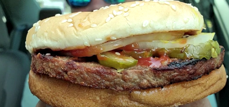 Close Up Shot of Burger King Impossible Whopper