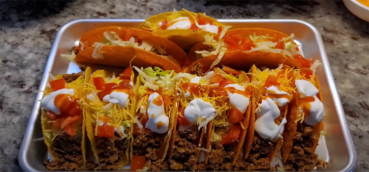 Homemade  crunchy tacos on a Tray