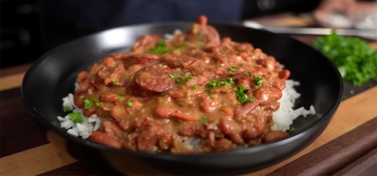 Red Beans and Rice On a Bowl