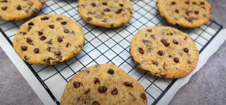 Subway Chocolate Chip Cookies on a Baking Rack