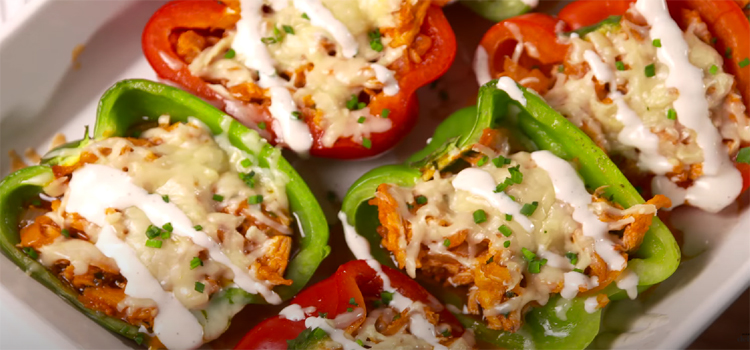 Buffalo Chicken Dip Stuffed Peppers 