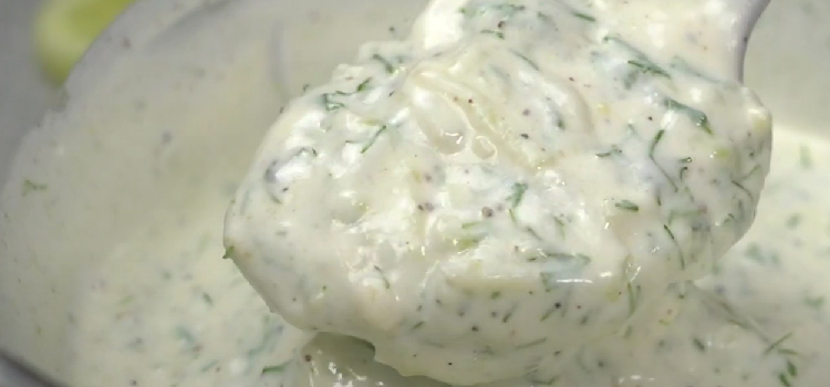 Close Up Shot of Greek Tzatziki Sauce