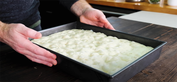 Foccacia Dough on a Pan