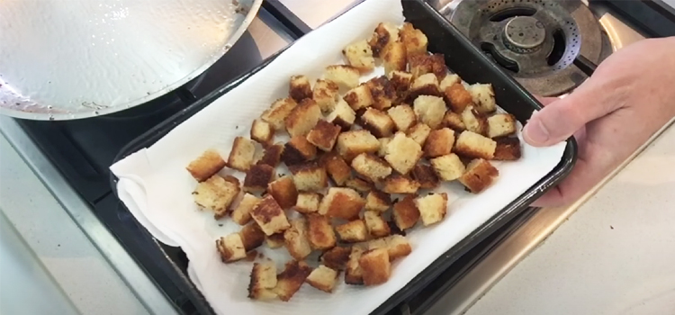 French style Croutons on a Plate