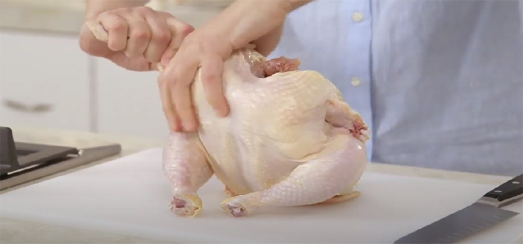 Hand Holding Raw Chicken